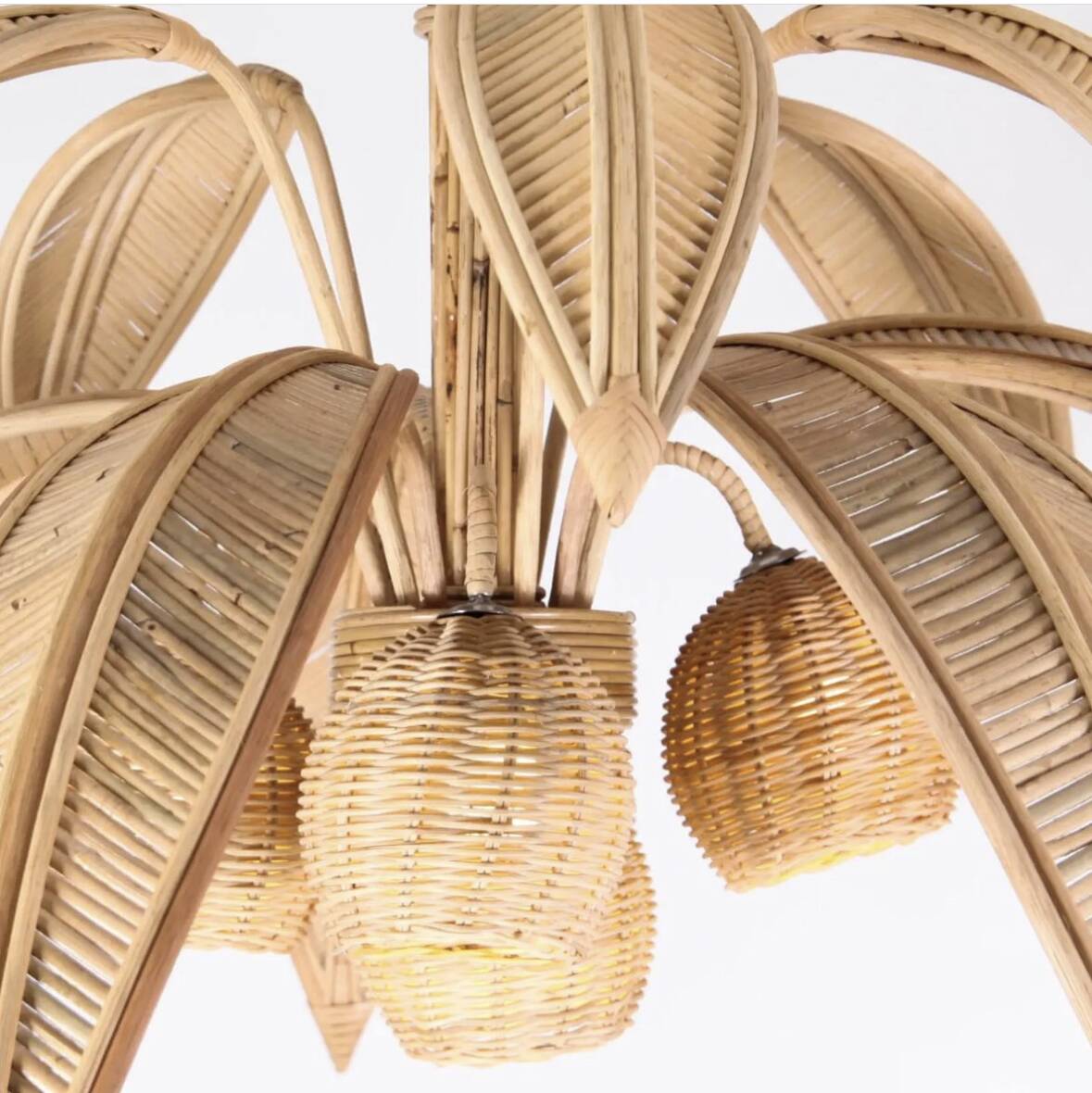 Lustre « cocotier » en rotin