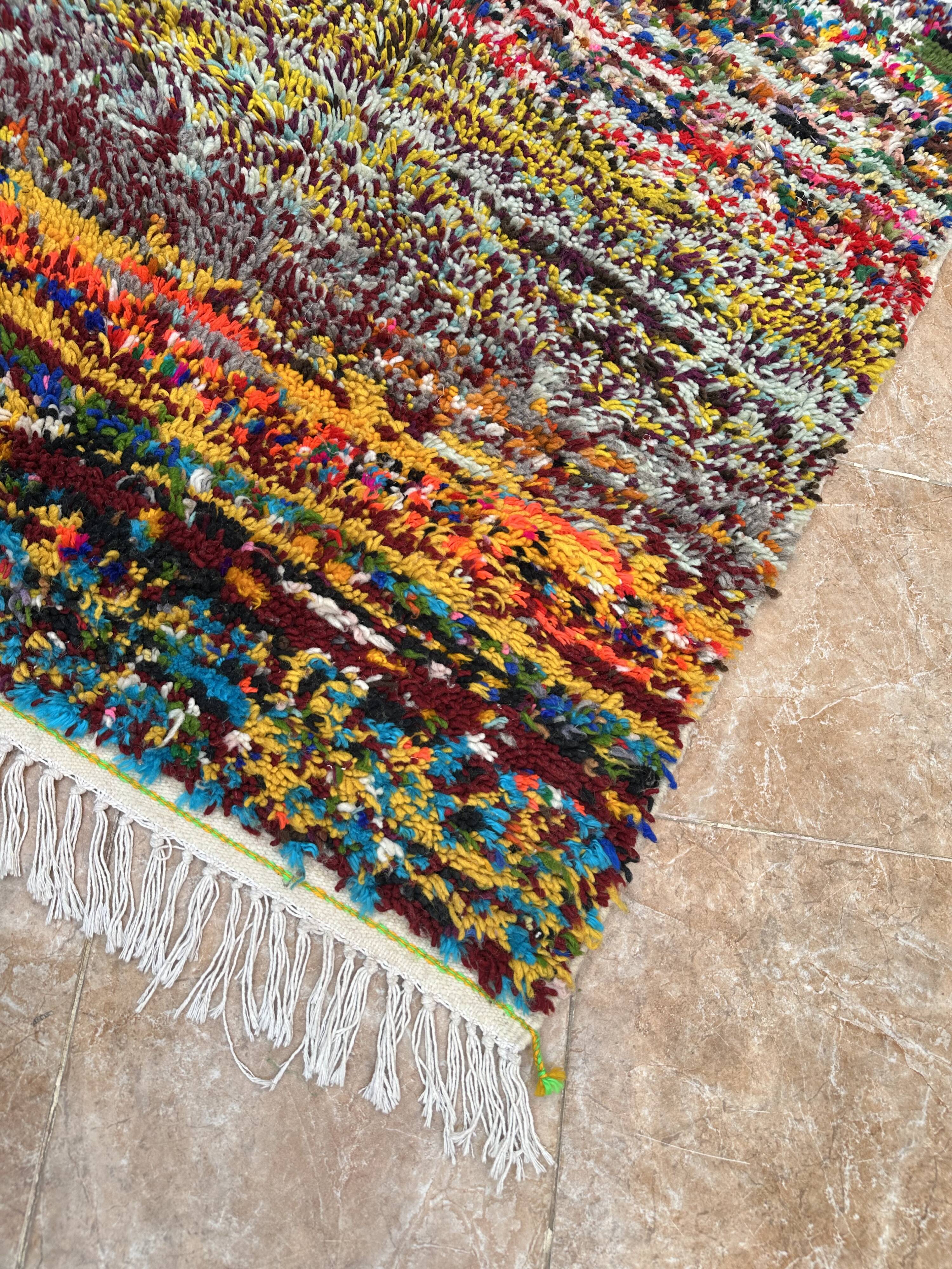 Handmade Azilal Moroccan rug, Berber rug woven from wool.
