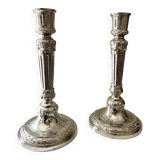 Antique silver-plated candlesticks in classic style