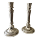 Antique silver-plated candlesticks in classic style