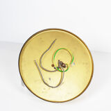 Single vintage brass ceiling light with glass globe