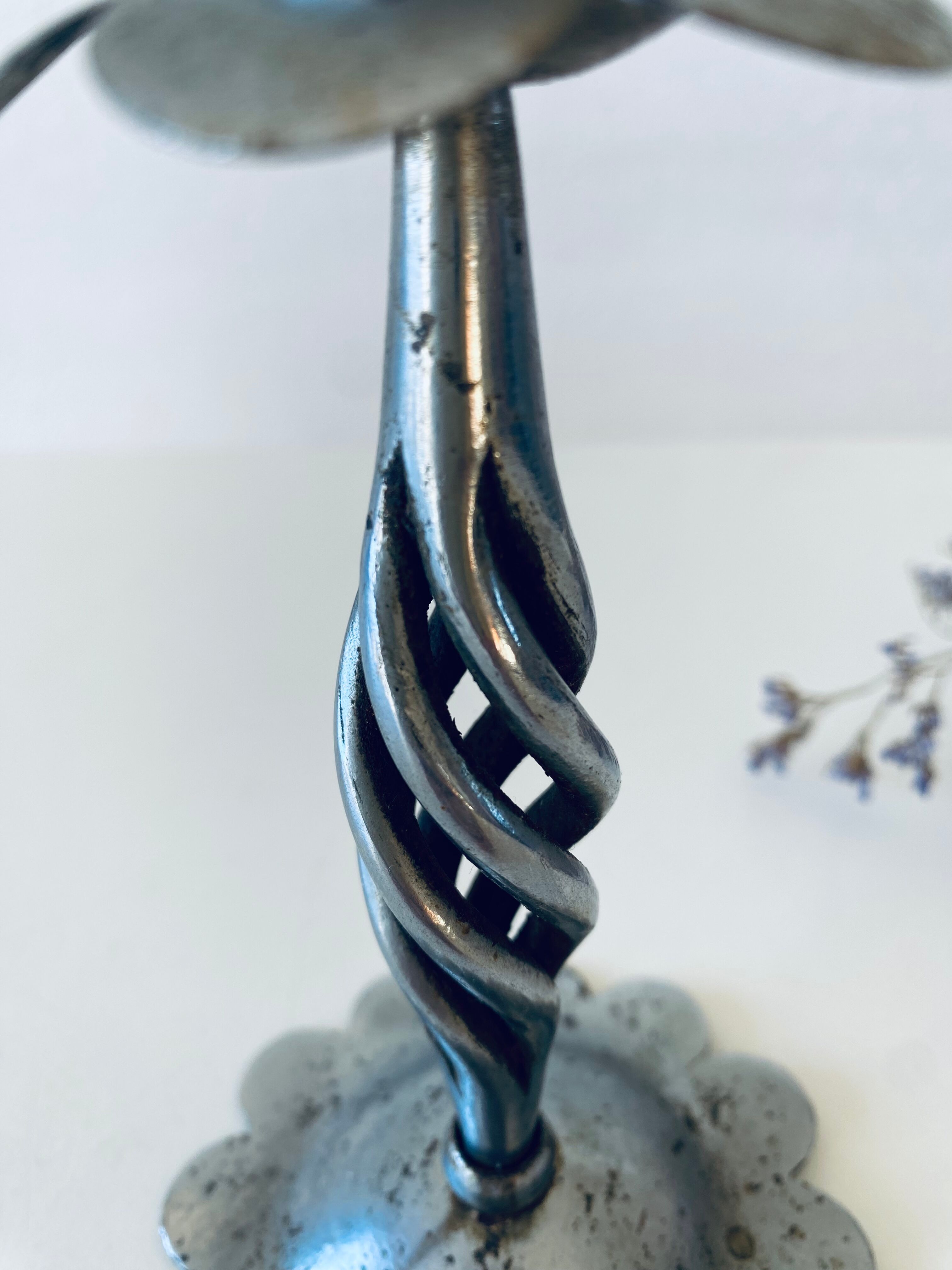 Iron flower candle holder