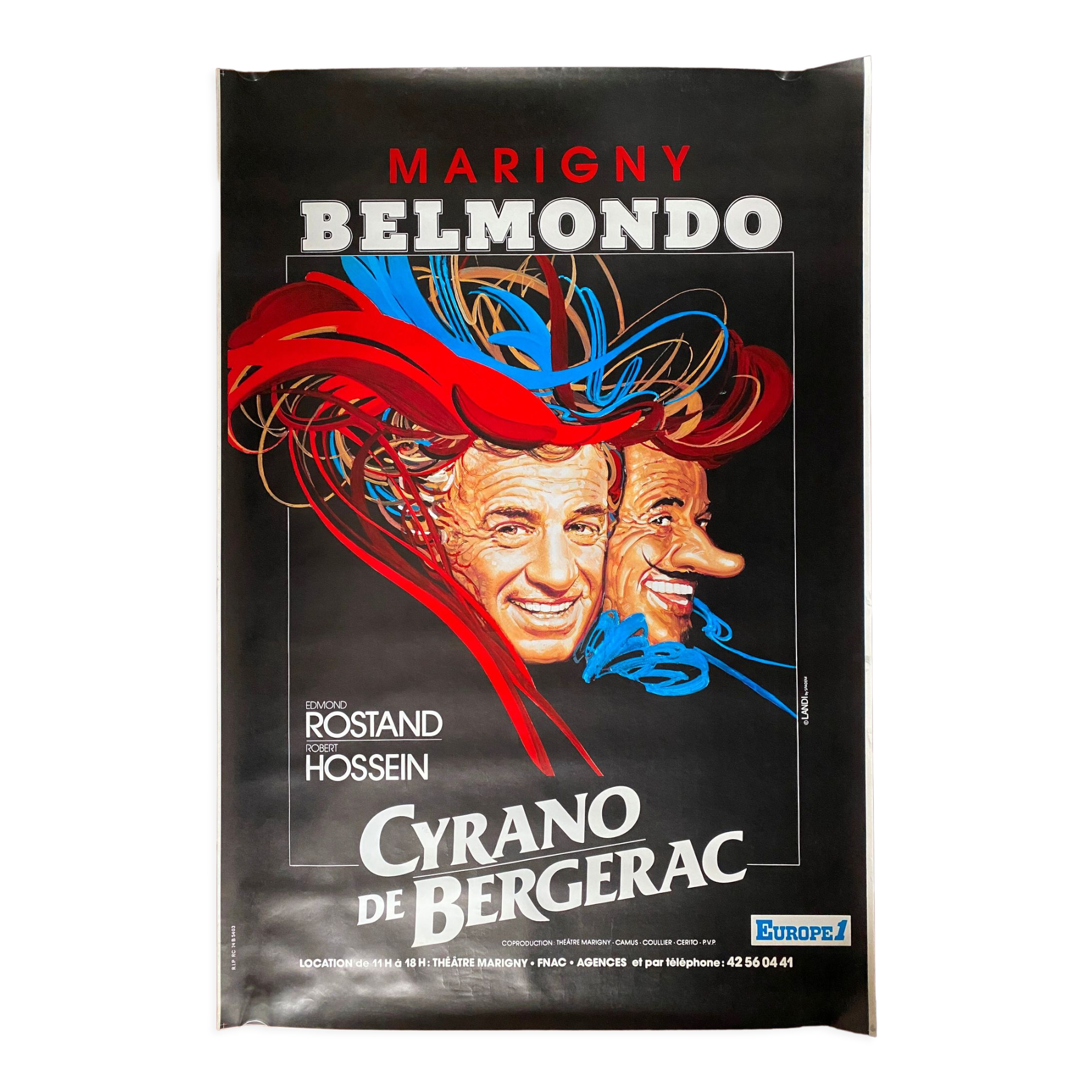 Original theater poster "Cyrano de Bergerac" Jean-Paul Belmondo 120x175cm 1990