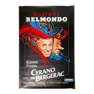 Affiche originale théâtre "Cyrano de Bergerac" Jean-Paul Belmondo 120x175cm 1990