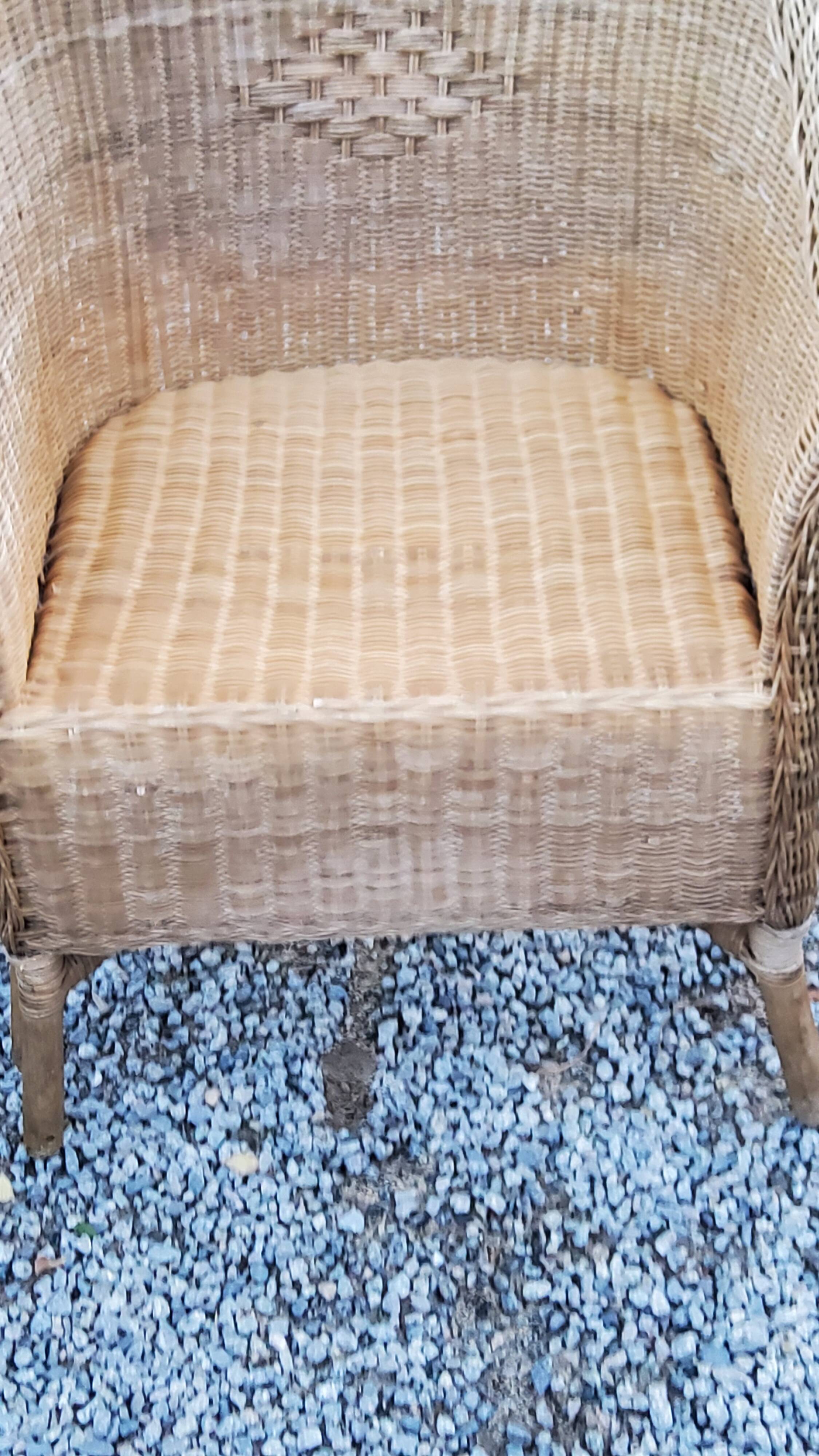 Pair of armchairs and bench in rattan and bamboo from the 60s/70s