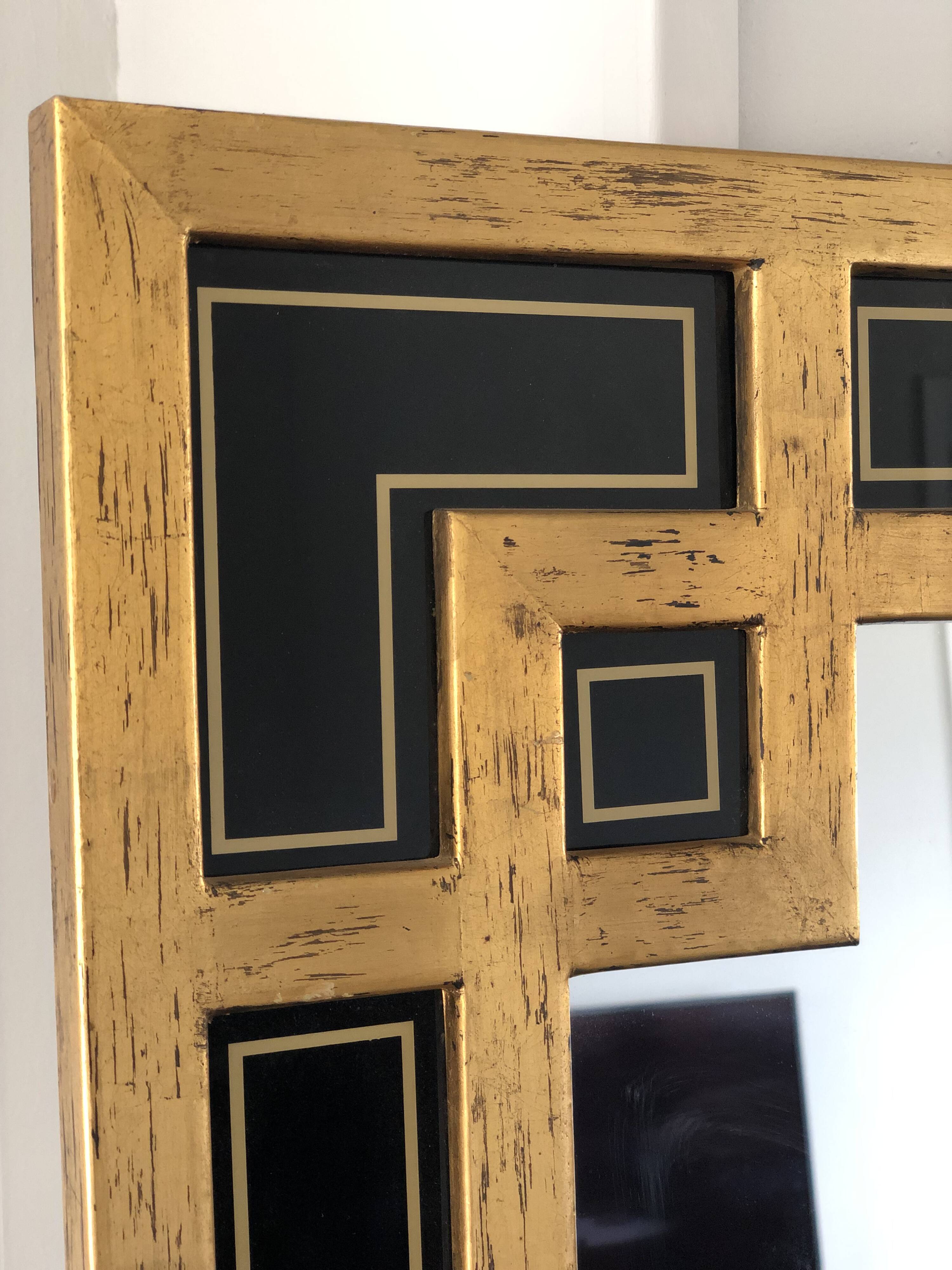 Large Vintage Giltwood Deknudt Mirror Meander Style 1970S
