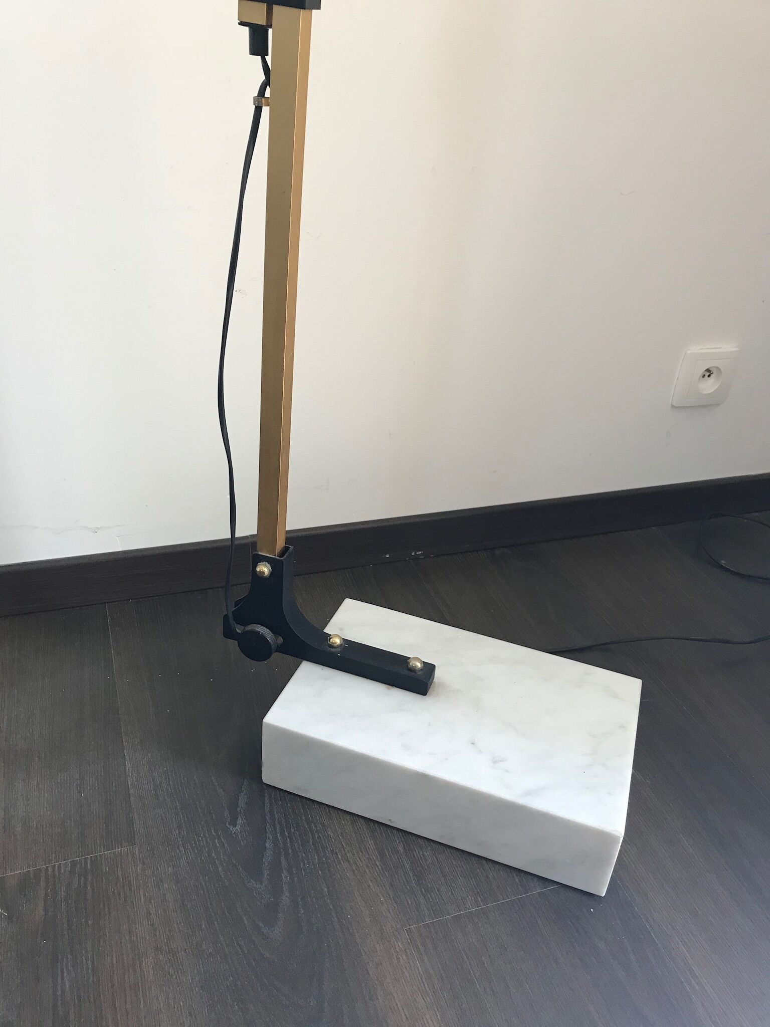 Arc floor lamp gilded stretch 70s