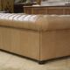 Beige leather Chesterfield sofa handmade in England.