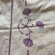 Cotton blend flat sheet "Blue Flower" hand-embroidered
