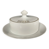 Beurrier vintage en porcelaine émaillée