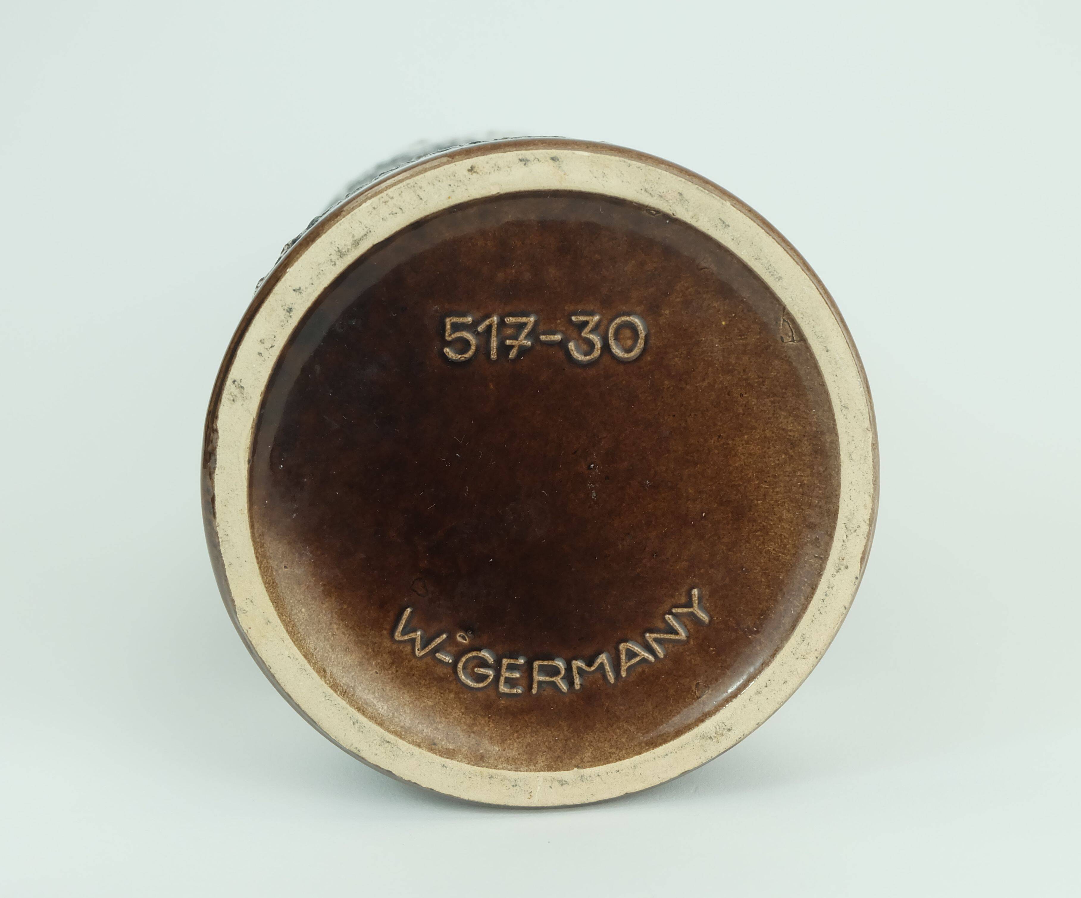 Scheurich mid century ceramic vase fat lava brown ochre white model 517-30