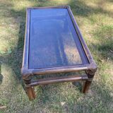 Rattan and bamboo coffee table