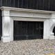 Large Charles X fireplace in white Carrara marble, 19th century.