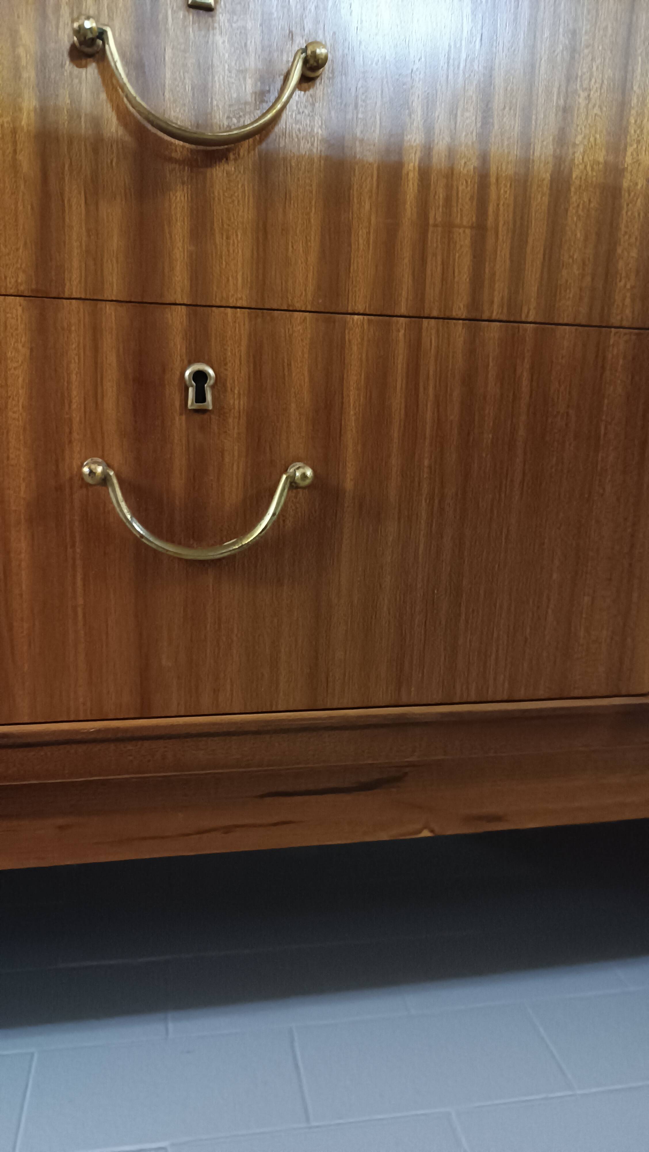 Scandinavian high sideboard with central drawers