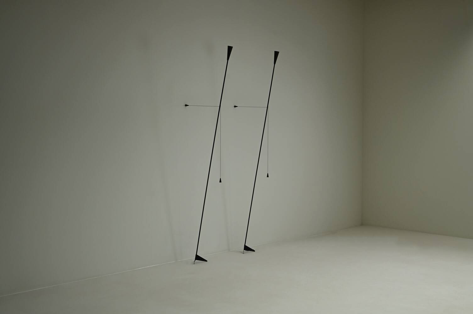 Set of 2 floor/ wall lamps by Bjart Veenendaal, 1980s The Netherlands.