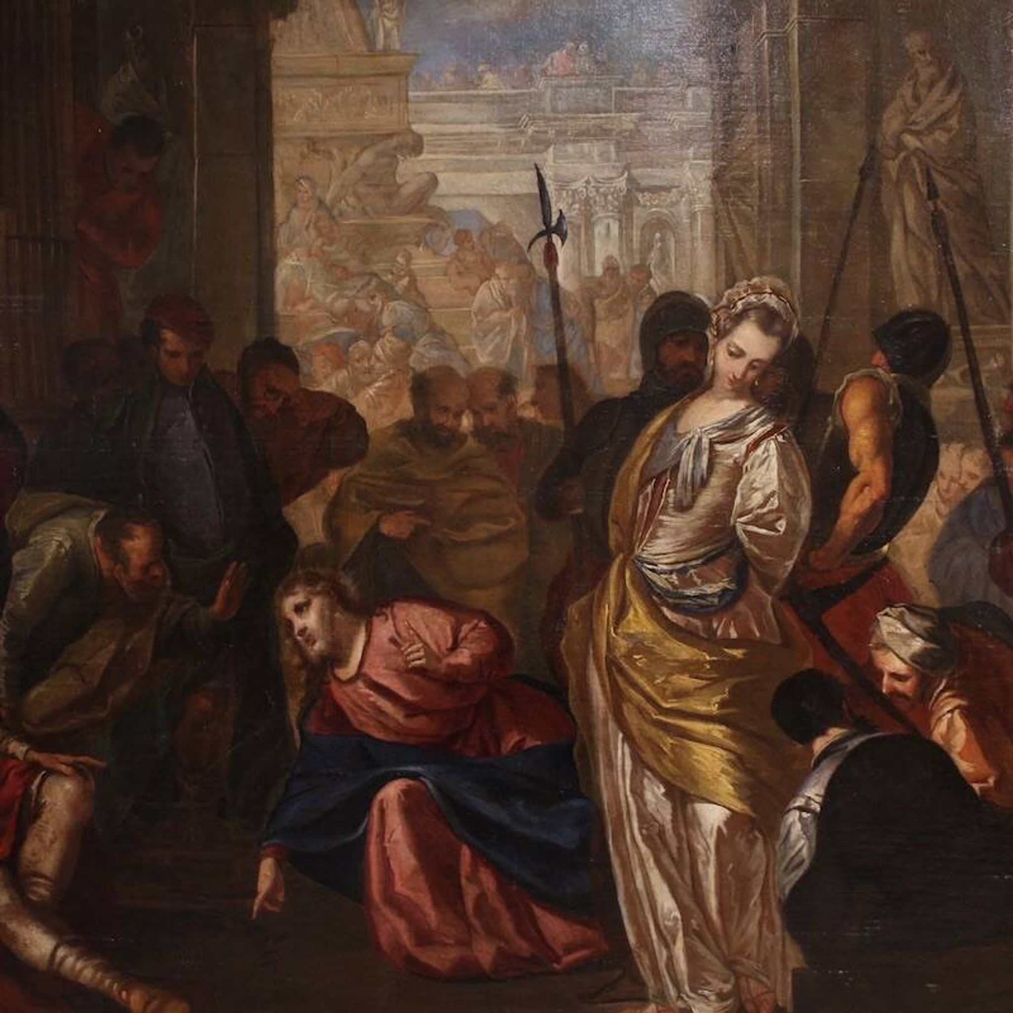 Great 16th-century Venetian painting, Christ and the Adulteress