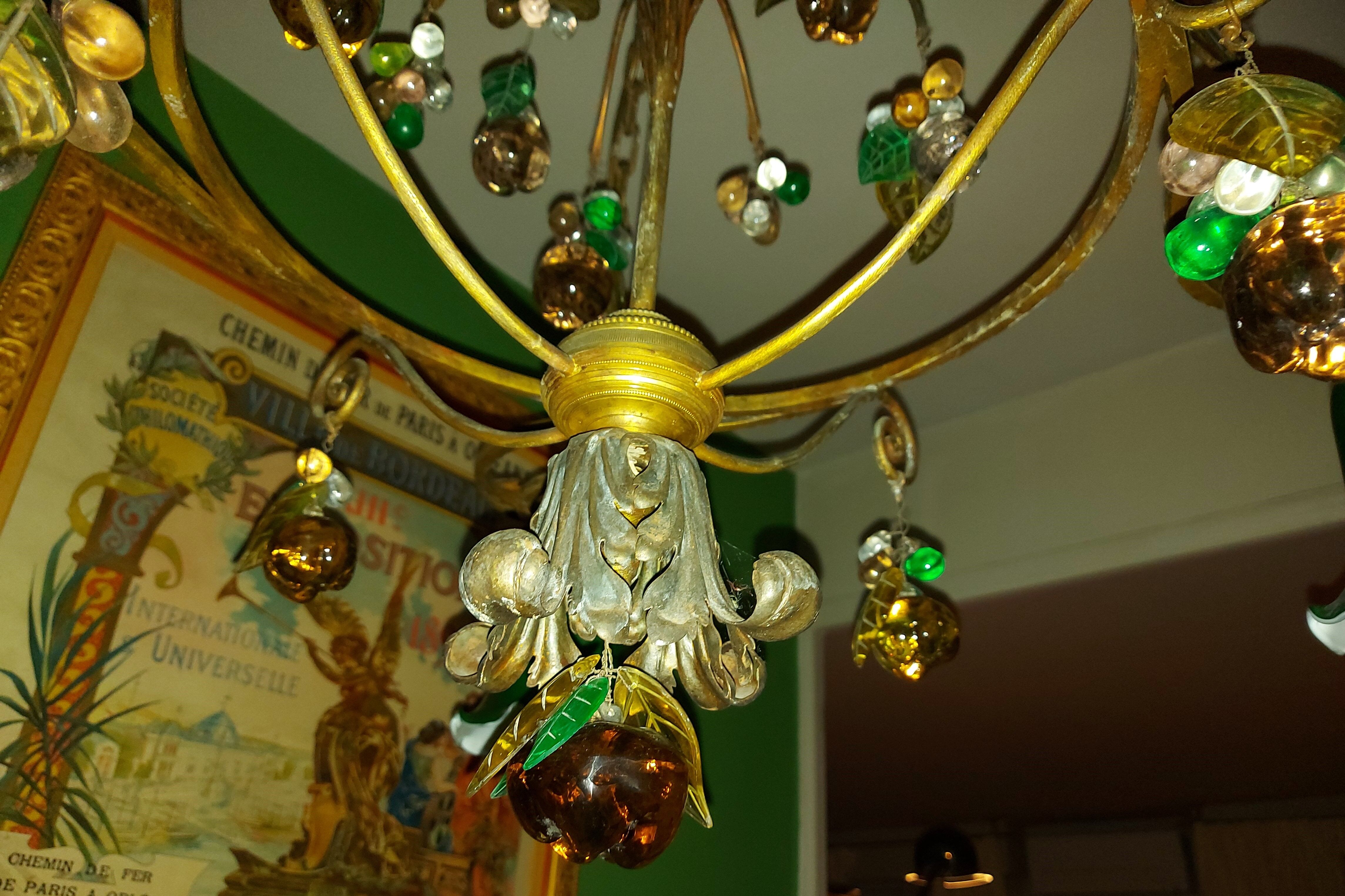 Very large art nouveau chandelier Murano (1 meter)