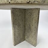 Vintage 1970s Round White Granite Coffee Table