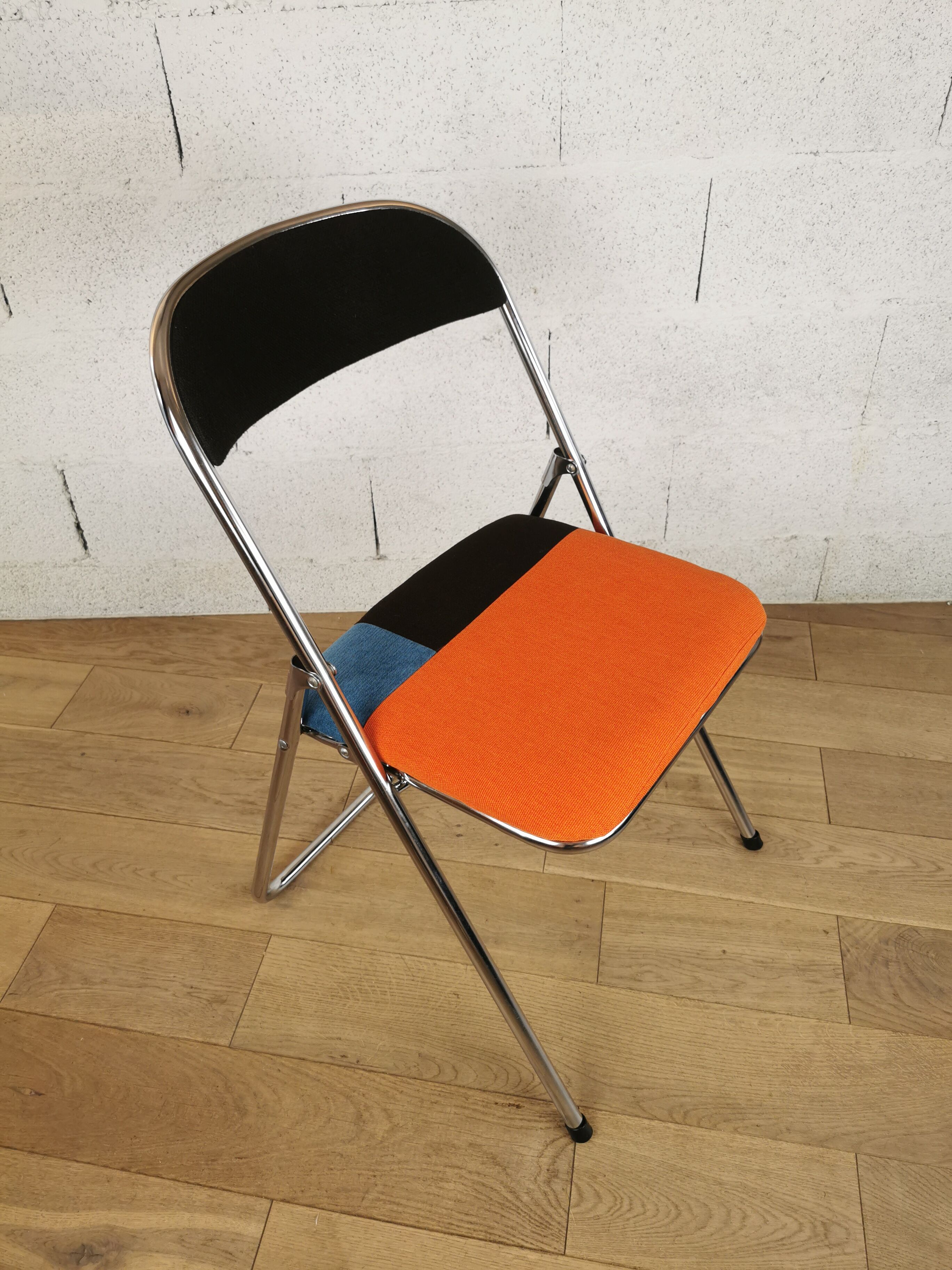 Upcycled 70s chrome folding chair