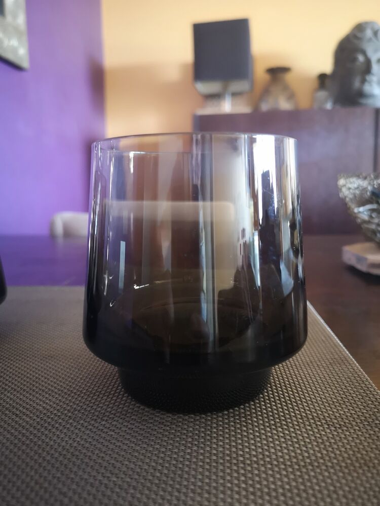 Pair of whiskey glasses/smoked thick glass cocktail - 1960s/1970s