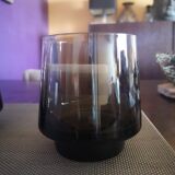 Pair of whiskey glasses/smoked thick glass cocktail - 1960s/1970s