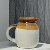 Small two-tone white and brown pitcher Made in China