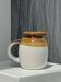 Small two-tone white and brown pitcher Made in China