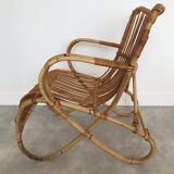 Pair of vintage rattan armchairs