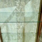 1950s English walnut display cabinet