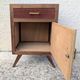 Vintage bedside table from the 50s and 60s with compass legs, Mid Century.