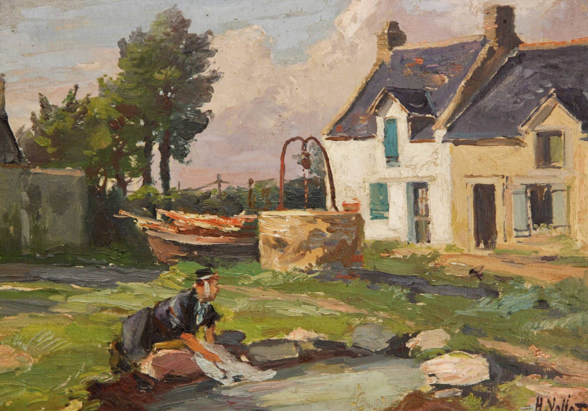 Oil on panel by Henry Vollet