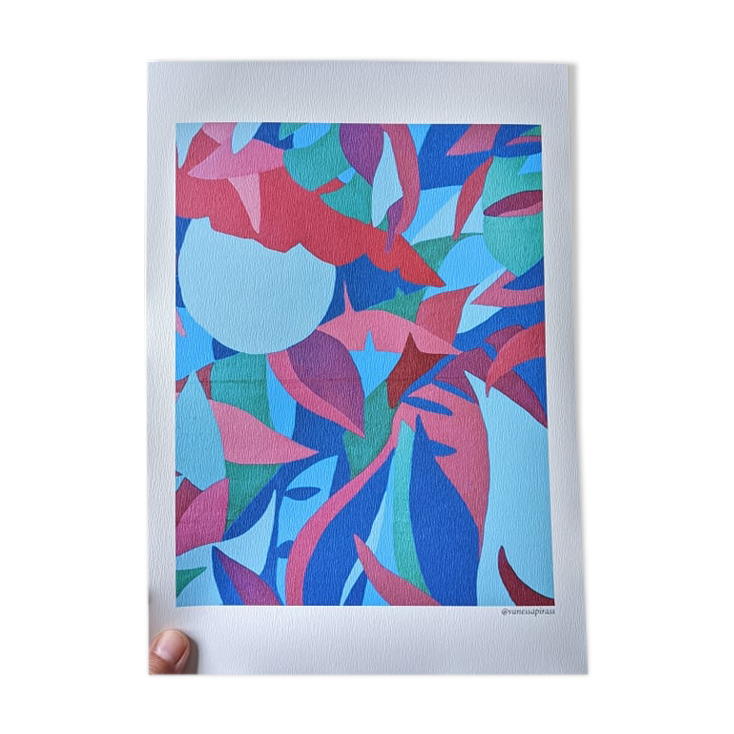 illustration blue jungle landscape