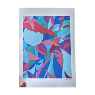 illustration blue jungle landscape