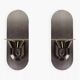 Paire d'appliques en inox et verre