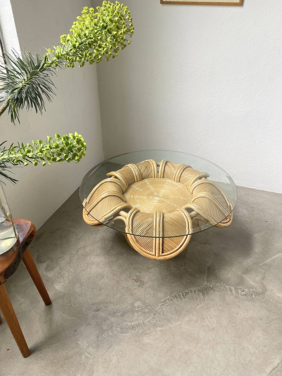 Vivai del sud “flower” rattan coffee table