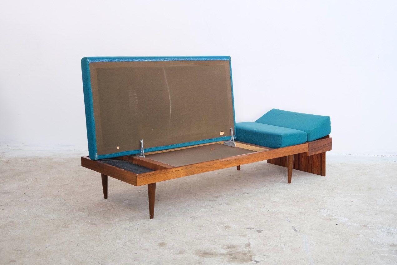 Méridienne scandinave en palissandre, années 1960