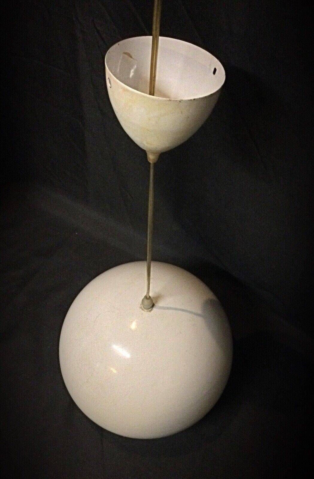 Vintage 60s enameled metal pendant light – retro lamp