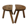 pair of old farm tripod stools