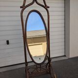 Rattan psyche mirror