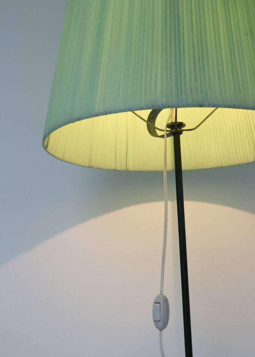 Lampadaire plissé des années 50 avec support.