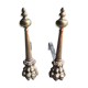 Old Cast Iron & Brass Chenets: Columns
