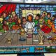 Large stained glass window the last supper circa 1960 - raw glass blocks - h 119 x l 161 cm