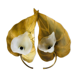 Two wall lamps golden foliage