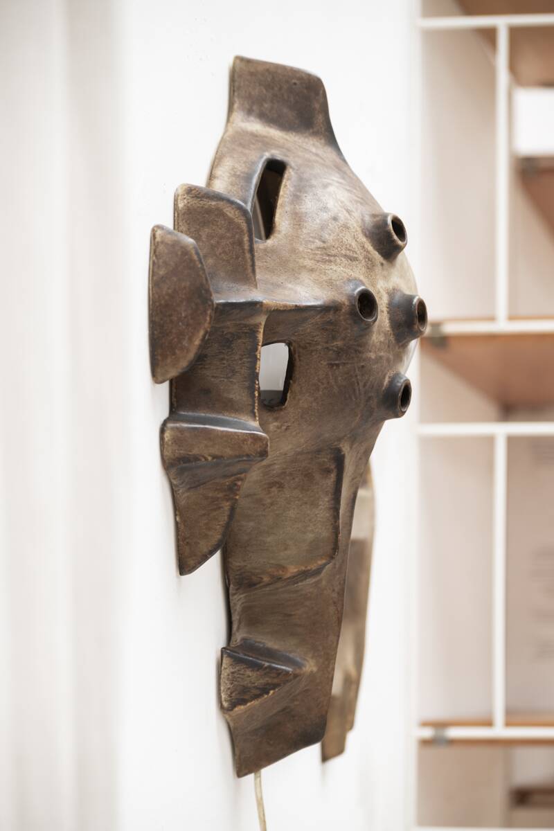 Brutalist wall lamp by Matt Camps for Loré Ceramics, the Netherlands, 1960s