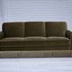 1970s, Danish 3-seater sofa, green furniture velour, teak wood legs.