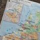 Carte mdi Iles britanniques Bénélux vintage