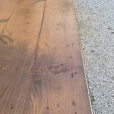 Table de Ferme en chêne massif 19éme, un tiroir piètement fuseau 1m49