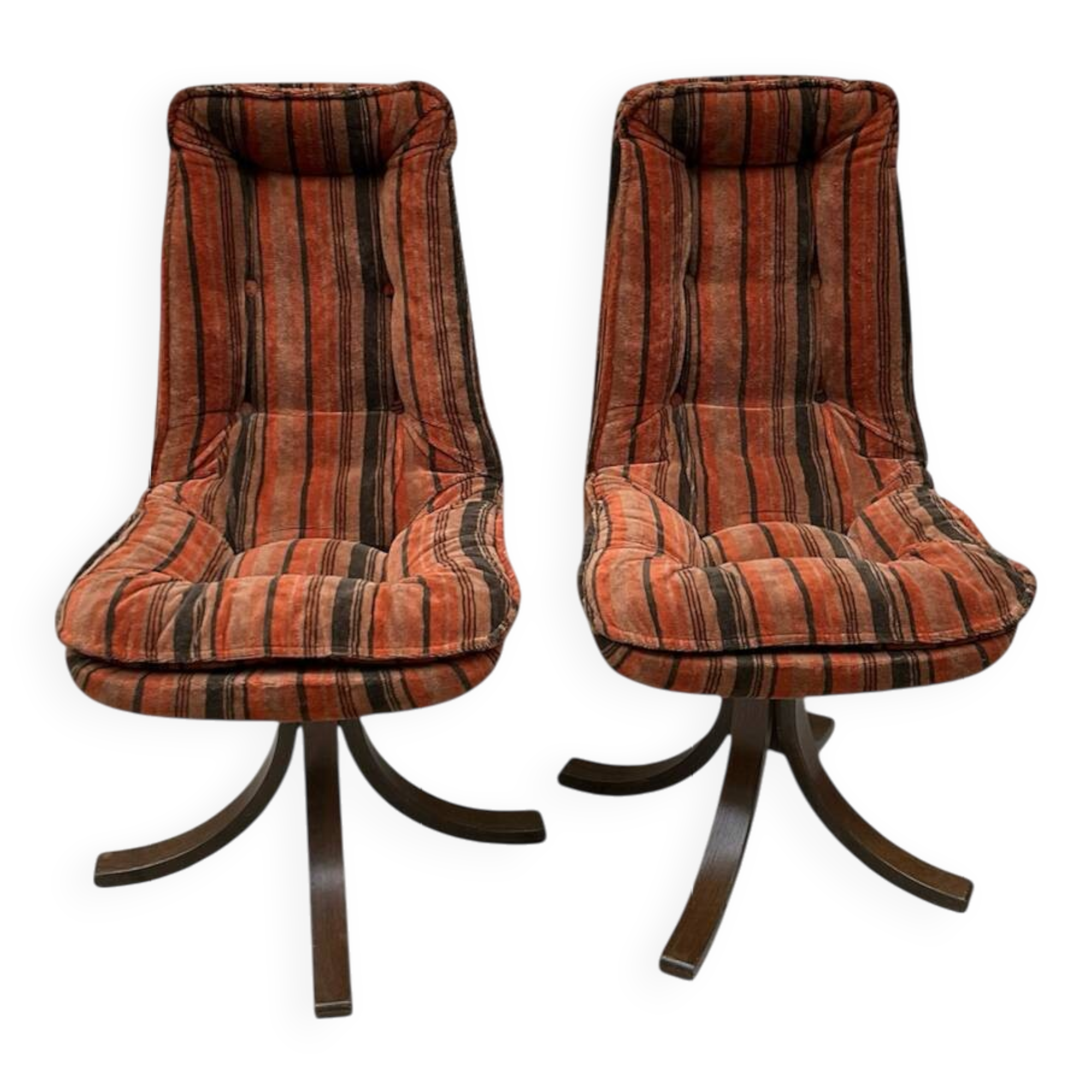 Velvet swivel chairs