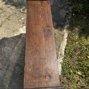 Small magazine rack / accent furniture in dark oak, late 19th century.