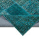 Hand-knotted oriental overdyed 200 cm x 298 cm turquoise patchwork rug